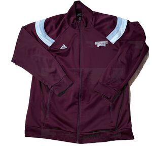 Adidas Mississippi State Bulldogs Mens‎ 2XL Full Zip Track Jacket Maroon White